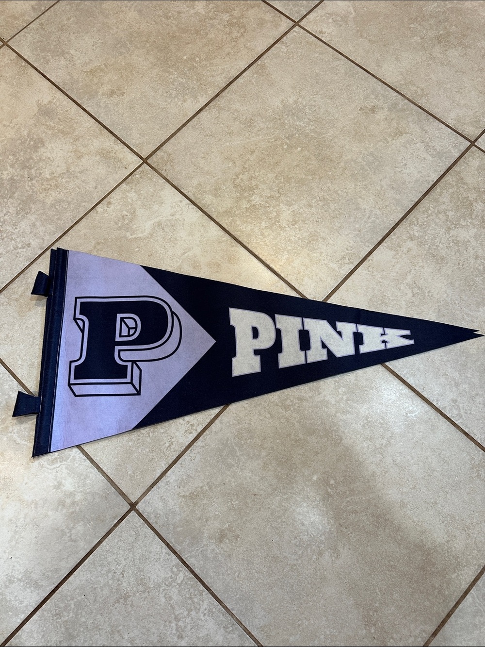 Pink Victoria's Secret Large Felt Store Display Pennant Flag Dog Purple
